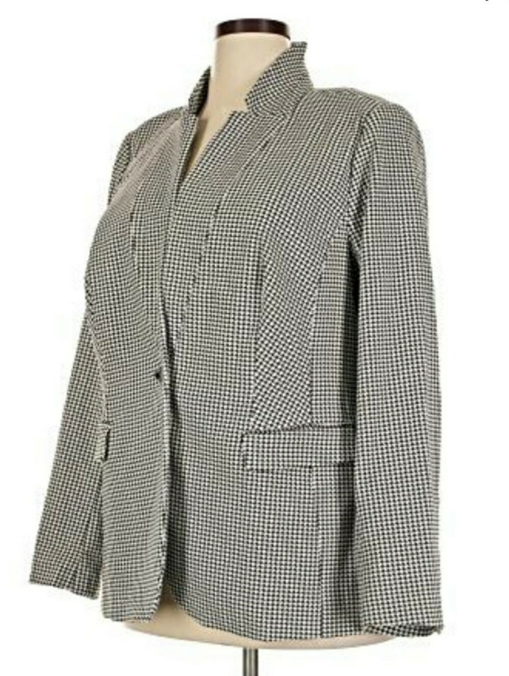 Lane Bryant , Sexy Stretch, Houndstooth Black White Blazer, Size 20 - Picture 2 of 13